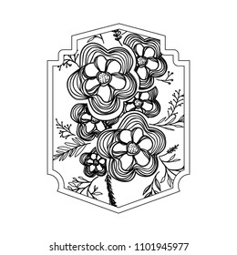 flower and leafs decorative frame