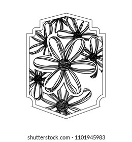 flower and leafs decorative frame
