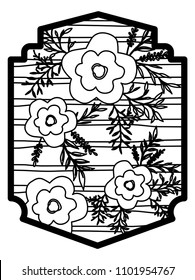 flower and leafs decorative frame