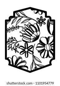 flower and leafs decorative frame