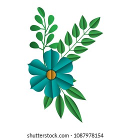 flower and leafs decorative icon