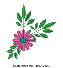 flower and leafs decorative icon