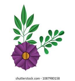 flower and leafs decorative icon