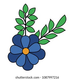 flower and leafs decorative icon