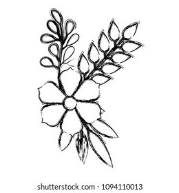 flower and leafs decorative icon