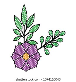 flower and leafs decorative icon