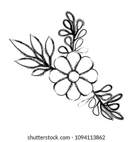 flower and leafs decorative icon