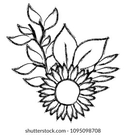 flower and leafs decorative icon