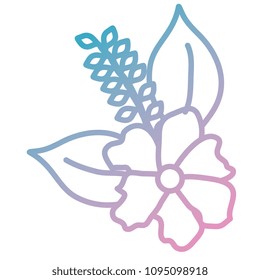 flower and leafs decorative icon