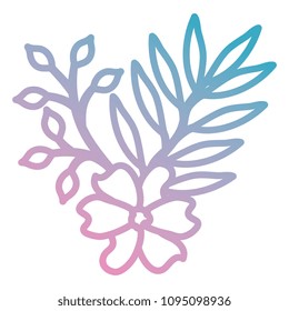 flower and leafs decorative icon