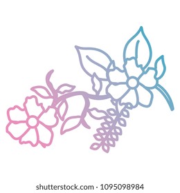 flower and leafs decorative icon