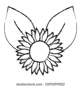 flower and leafs decorative icon