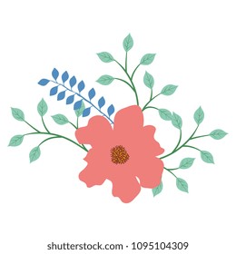 flower and leafs decorative icon