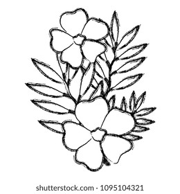 flower and leafs decorative icon