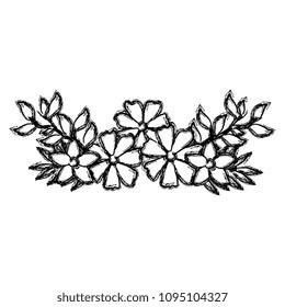 flower and leafs decorative icon