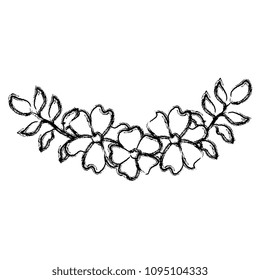flower and leafs decorative icon