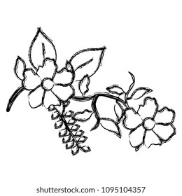flower and leafs decorative icon