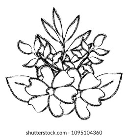 flower and leafs decorative icon