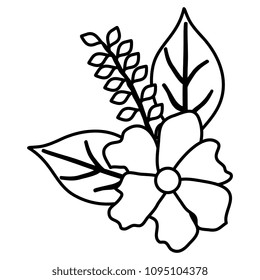 flower and leafs decorative icon