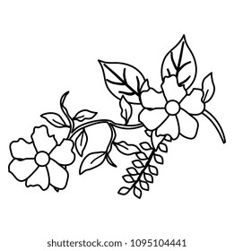 flower and leafs decorative icon