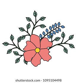 flower and leafs decorative icon