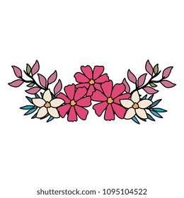 flower and leafs decorative icon