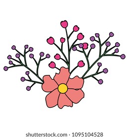 flower and leafs decorative icon