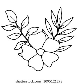flower and leafs decorative icon