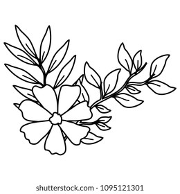 flower and leafs decorative icon