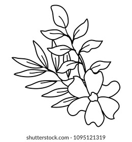 flower and leafs decorative icon