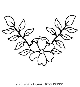 flower and leafs decorative icon
