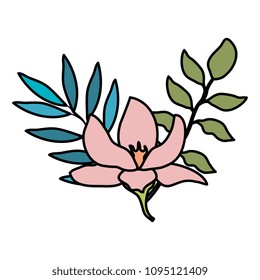 flower and leafs decorative icon