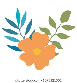 flower and leafs decorative icon