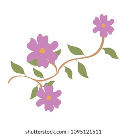 flower and leafs decorative icon