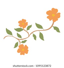 flower and leafs decorative icon