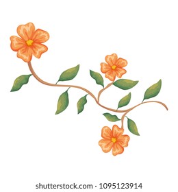 flower and leafs decorative icon