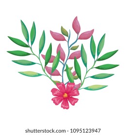 flower and leafs decorative icon