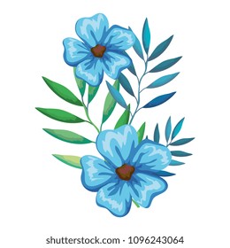flower and leafs decorative icon