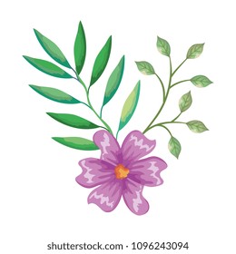 flower and leafs decorative icon
