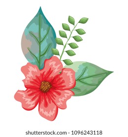 flower and leafs decorative icon