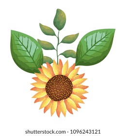 flower and leafs decorative icon