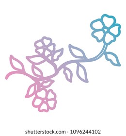 flower and leafs decorative icon