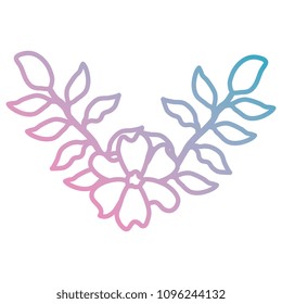flower and leafs decorative icon