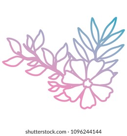 flower and leafs decorative icon