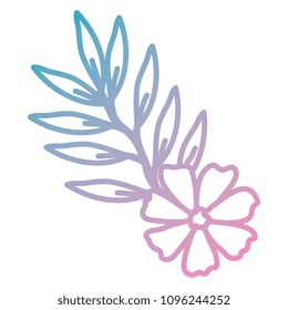 flower and leafs decorative icon