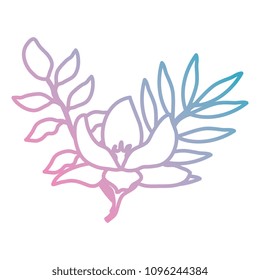 flower and leafs decorative icon