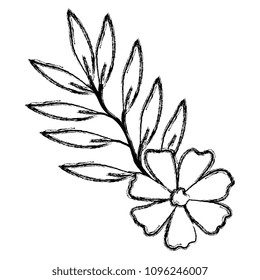 flower and leafs decorative icon