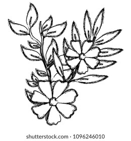 flower and leafs decorative icon