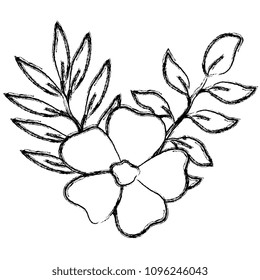 flower and leafs decorative icon