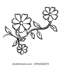 flower and leafs decorative icon